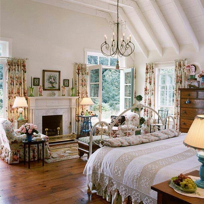 Shabby chic cottage style inside a bedroom