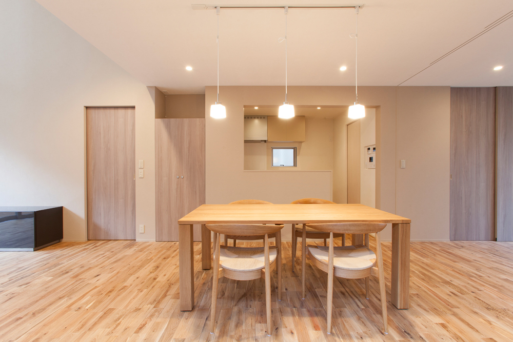 Small dining room with clean interior lines