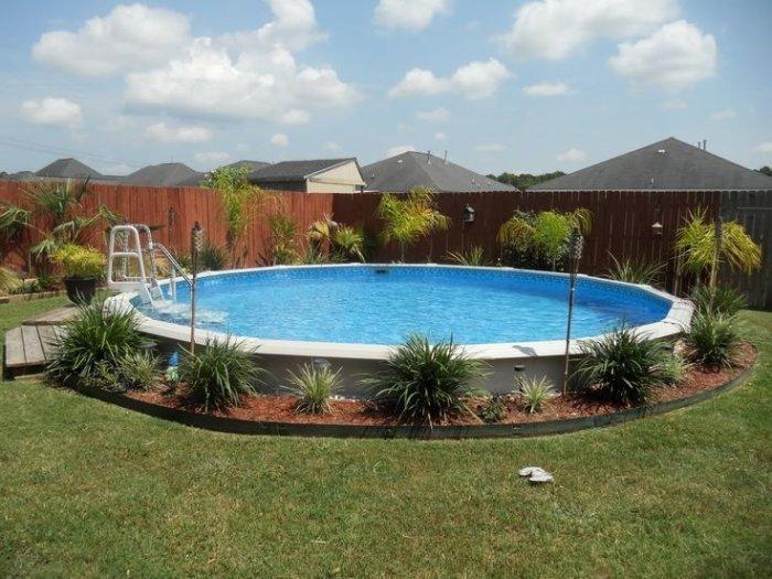 Small garden pool in the front lawn