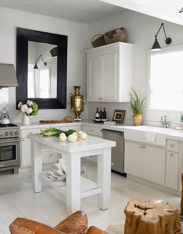 Small traditional kitchen with white interior design