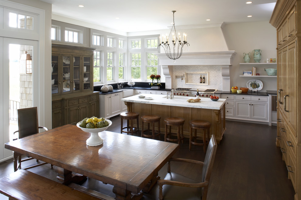 Traditional kitchen with dining table