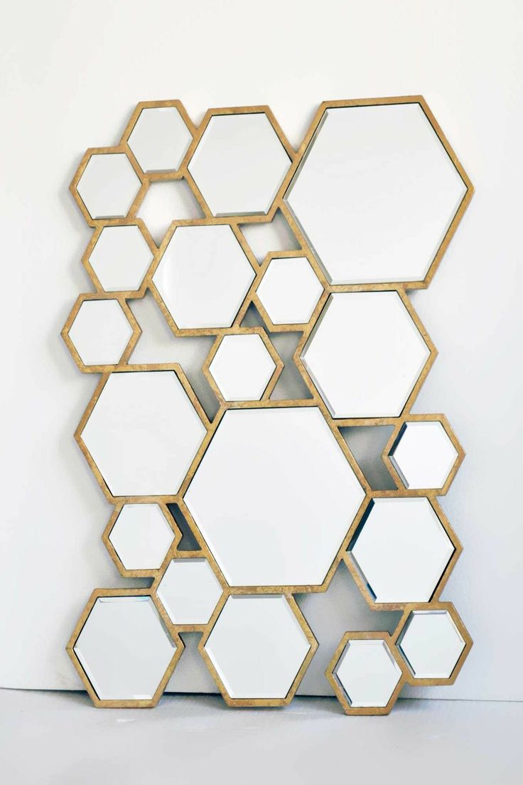 Unique mirror looking like a honeycomb