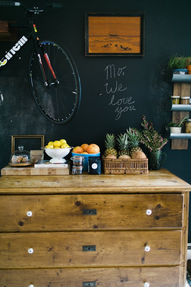 Vintage chest of drawers inside the beach house