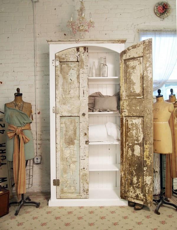 Vintage old cabinet in a bedroom closet