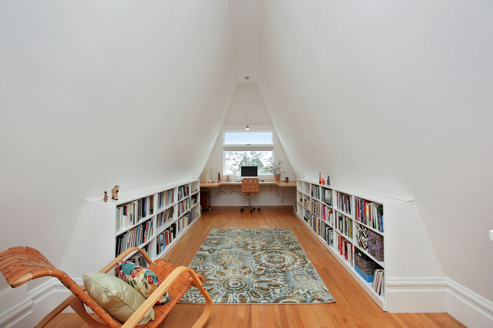 Built-in desk - in a attic home office