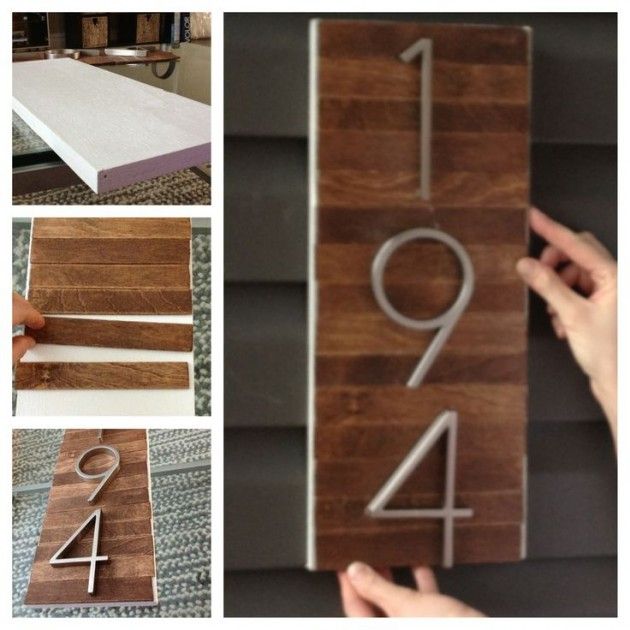 DIY street number sign - with wood and numbers