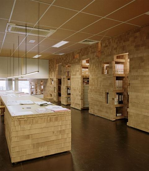 Eco friendly office design made of cardboard