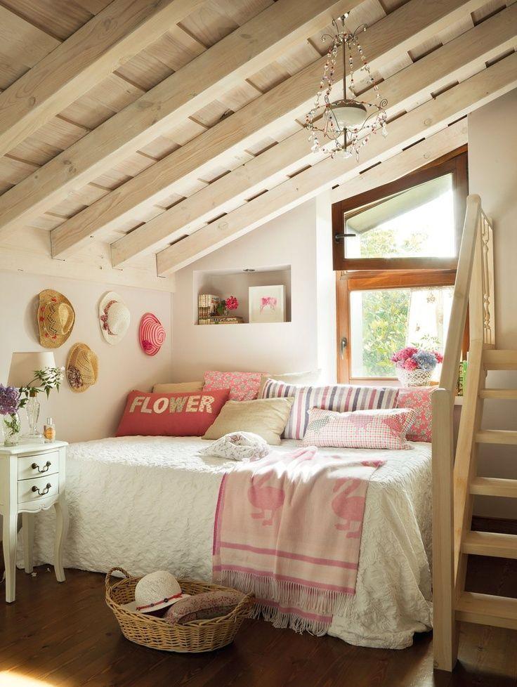 House attic bedroom - with small bed and window