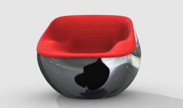 Italian concept design - modern chair with red surface