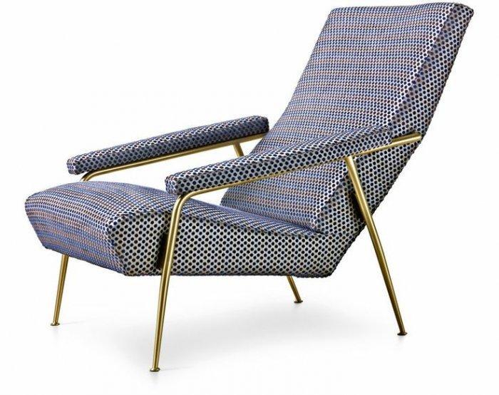 Italian lounge chair - with dot patterned upholstery