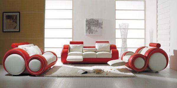 Italian modular sofa - in red and white colors