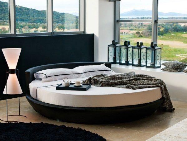 Italian oval bed - in a luxurious contemporary villa