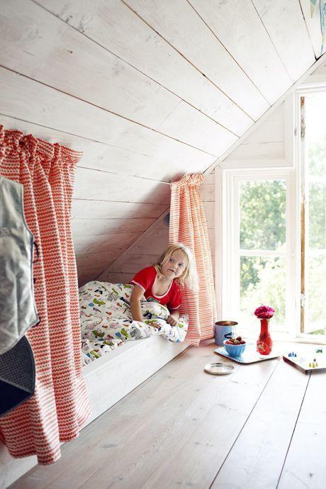 Kid's attic room - with small bed for children