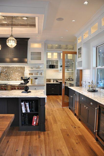 Marble countertops - in a spacious kitchen