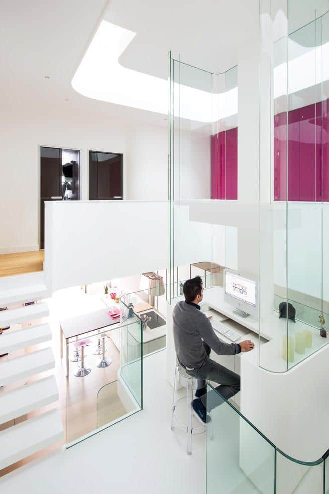 Modern home office - with white futuristic interior design
