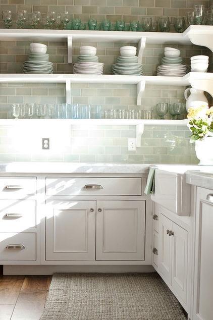 Simple white cabinets - in a small kitchen