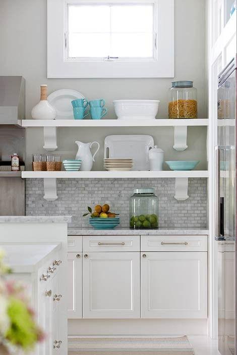 Simple white countertops - in a flat in Amsterdam