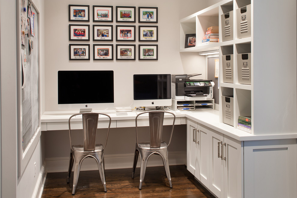 White home office - with traditional interior design