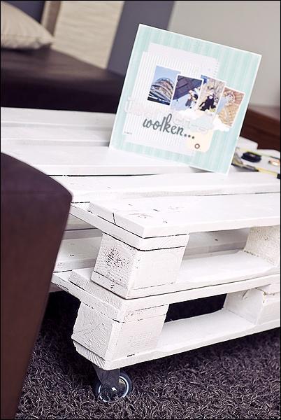 White palette table - for decorative use in the living room