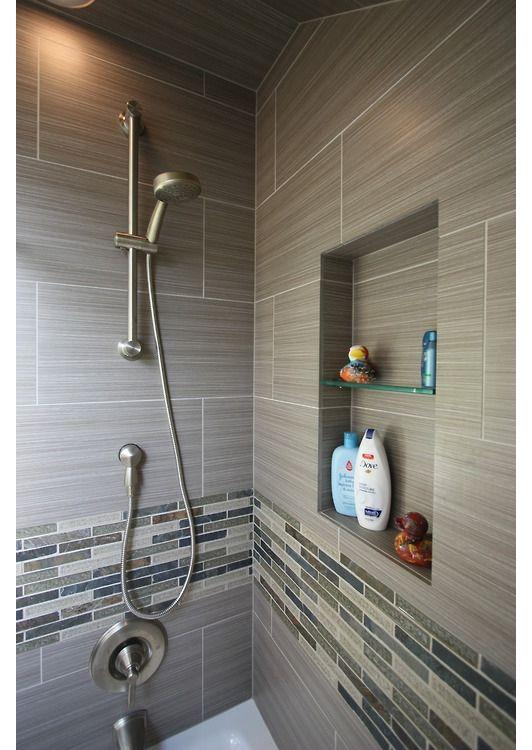 Wide grey tiles -for the shower area