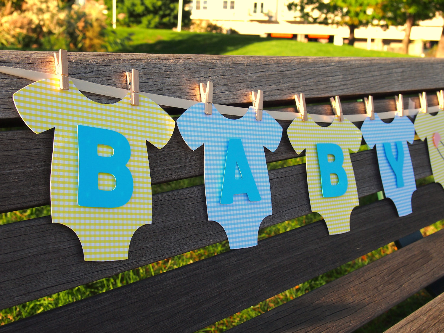 Baby shower garland - made of letters