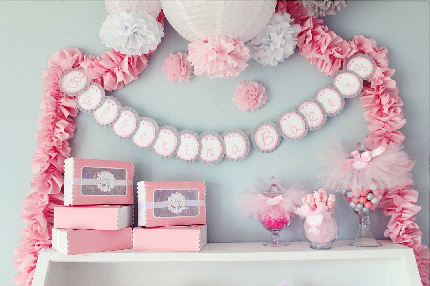 Baby shower garlands - and fluffy items