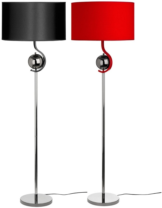 red tall lamps