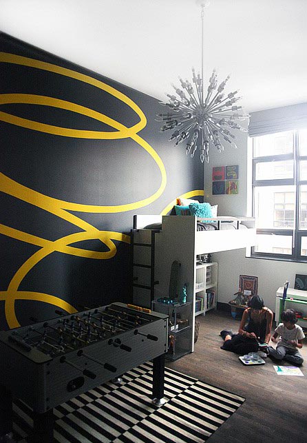 Black and yellow paint - for a modern kids room