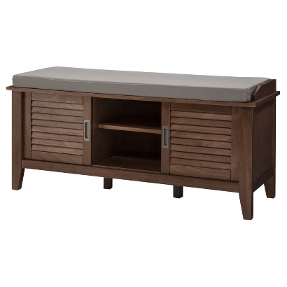 Brown entryway bench - with soft sitting surface