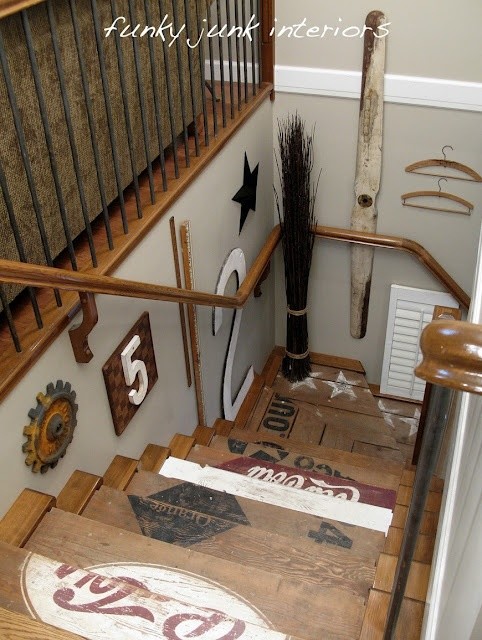 Casual staircase - with lots of decorative items