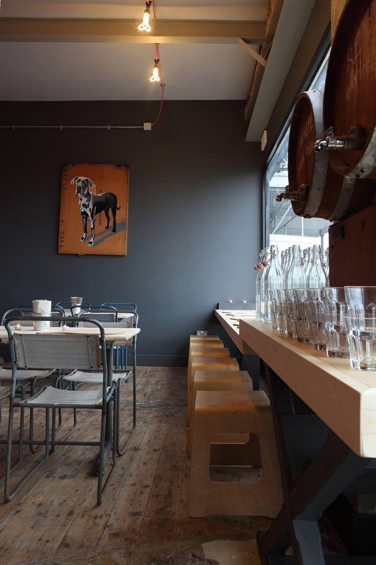 Coffee shop bar - with wood bar stools