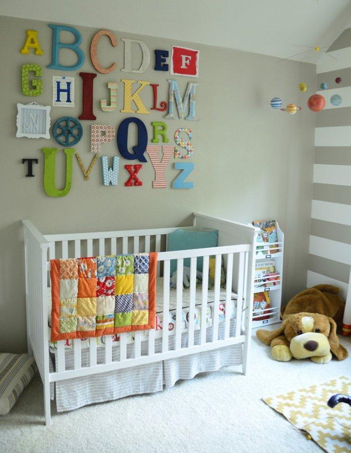 Colorful decorative letters - in a baby room