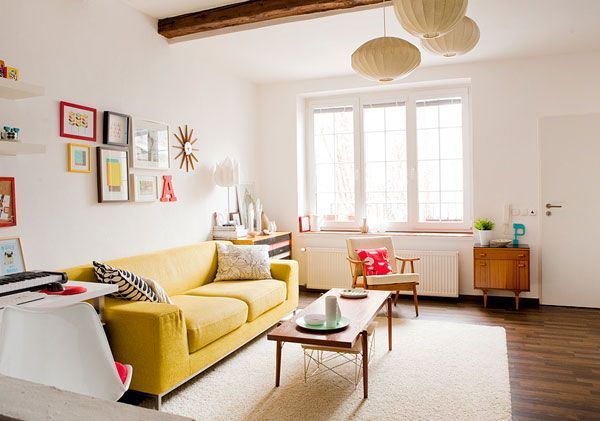 Colorful living room - with red and yellow accents