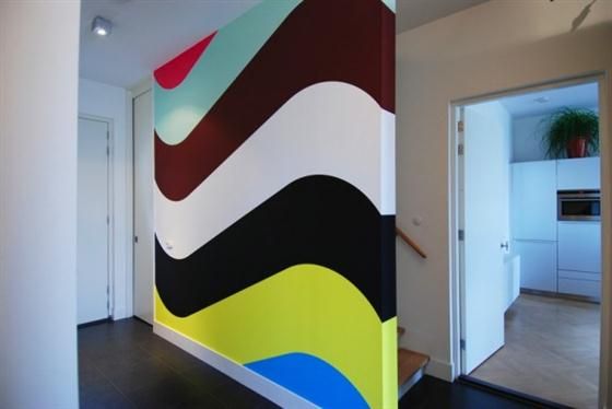 Colorful wall - in a modern apartment