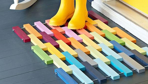 Colorful welcome mat - with many pieces