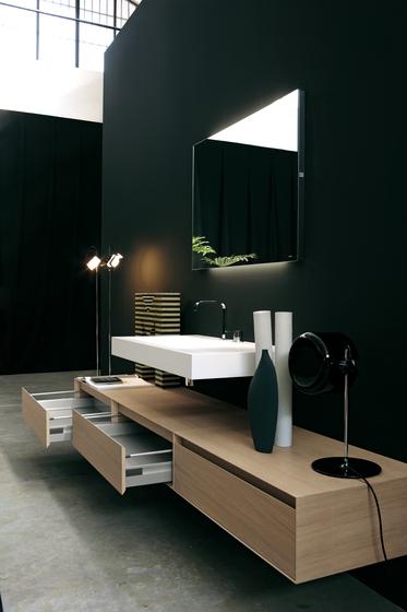 Contemporary sink design - with modern wood drawers bellow