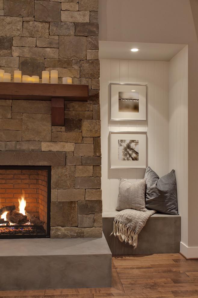 Cozy corner - with fireplace with stone cladding