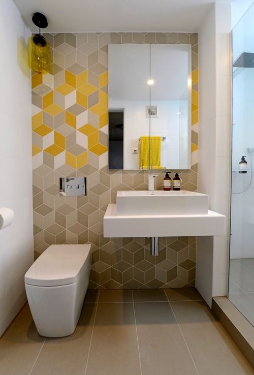 Creative modern bathroom - with graphic wall art