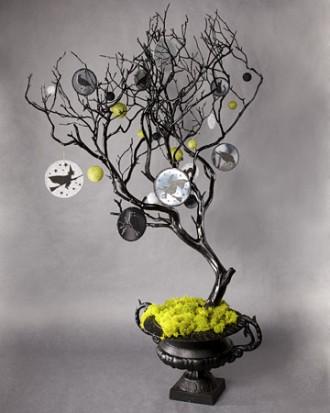 DIY Halloween small tree - with various stuff attached to it