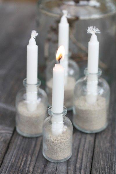 DIY candleholders - made of small bottles