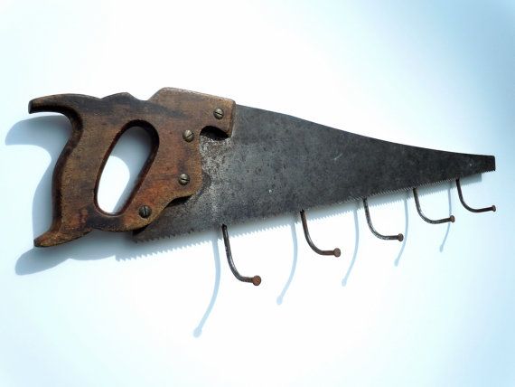 DIY coat hanger - made of old saw