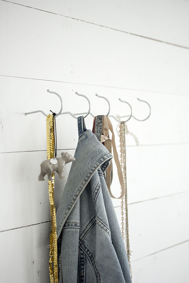 DIY coat hooks - made of hangers