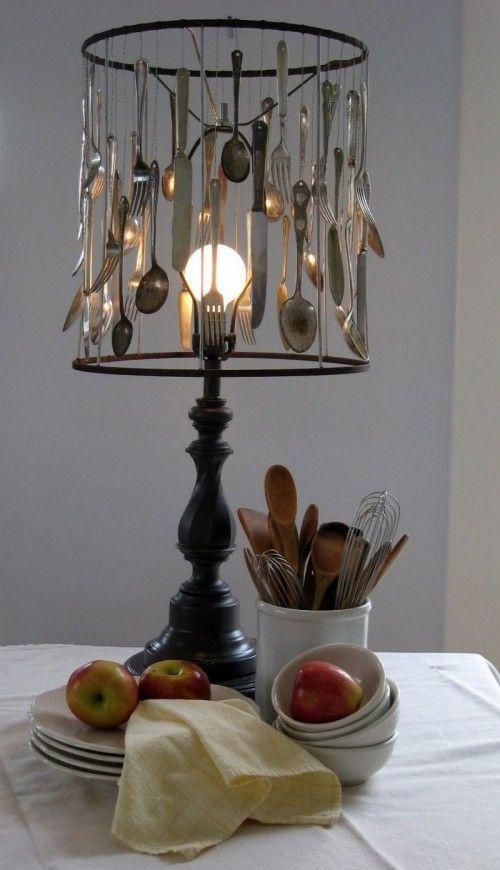 DIY lamp shade - made of spoons