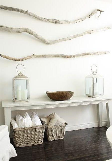 DIY wall decorations - made of tree branches