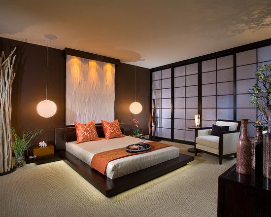 Dark feng shui bedroom - in typical Asian style