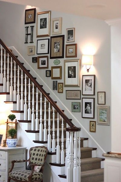 Family staircase wall design - with various images