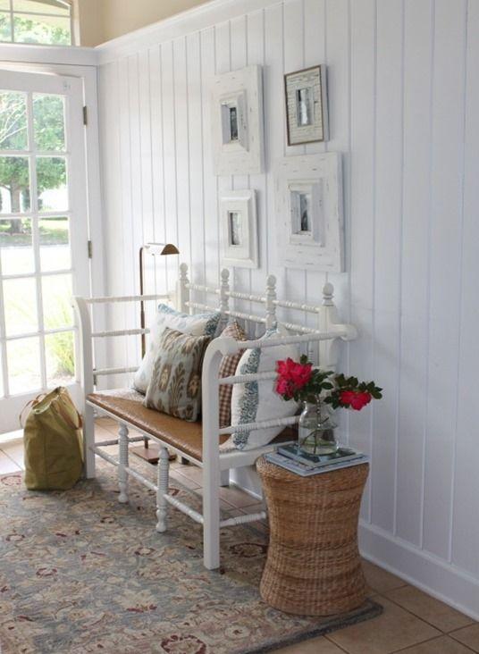 Farmhouse entryway bench - with lovely decorations