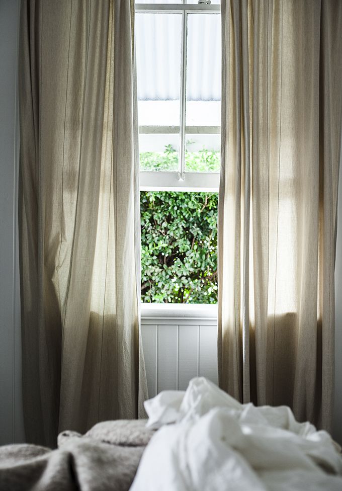 Feng shui curtains - and open window for fresh air