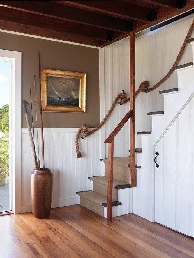 Getaway staircase with rope - used instead of ralings