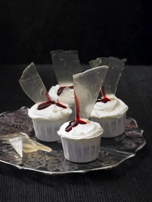 Halloween cup cakes - with glass in them